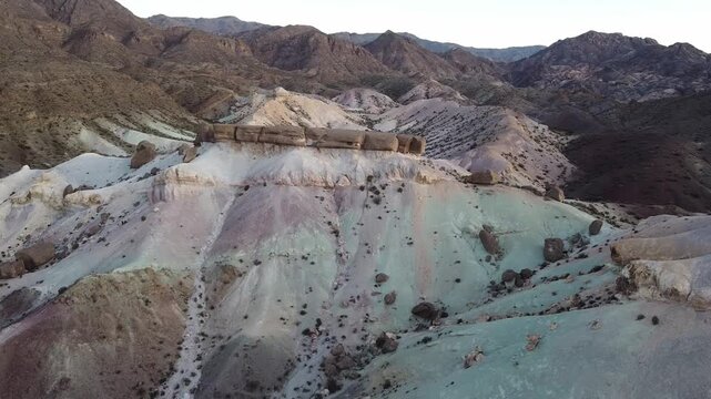 Colorful Desert Hills Landscape Drone Shot, Seven Colors Mountain in Uspallata