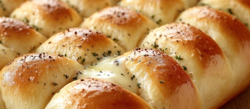 Garlic cheese pull-apart bread, kitchen counter