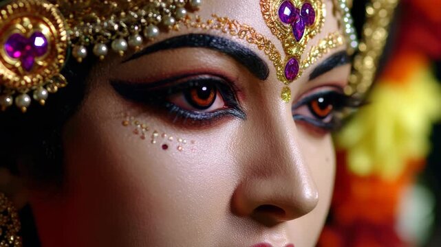 Hindu Goddess Makeup Drama Performance