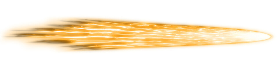 Yellow meteorite shoot effect isolated on white background © iPood