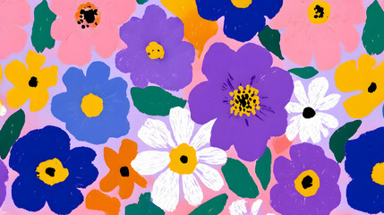 Floral Symphony: A vibrant floral design bursting with color and life, perfect for adding a touch of nature's beauty to any project.