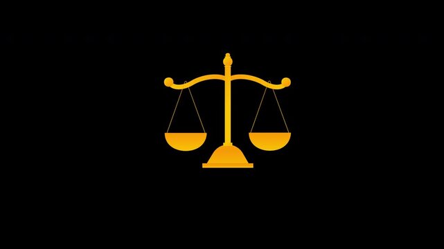 justice scale balance measure concept animation with alpha channel