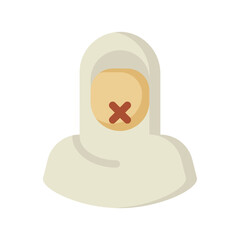 Fototapeta premium Muslim Woman Fasting Icon Symbolizing Self-Restraint