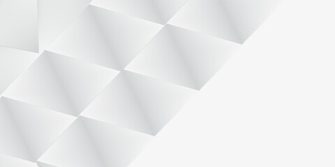 Obraz premium Abstract white Geometric banner design background.
