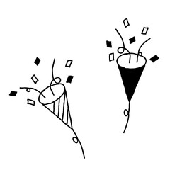 手描きのシンプルなパーティクラッカーのイラスト