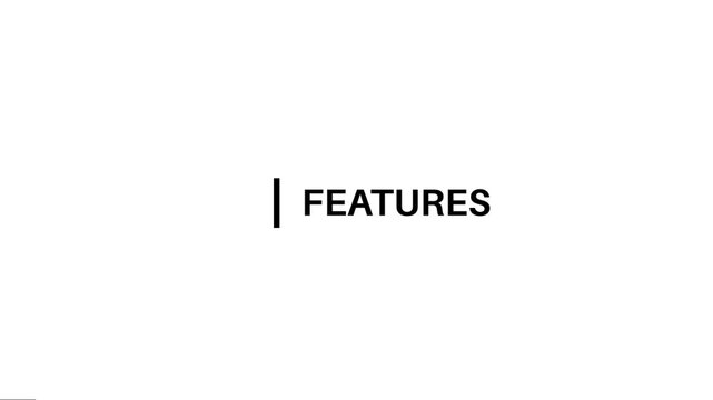 Features slide title animation for modern presentation