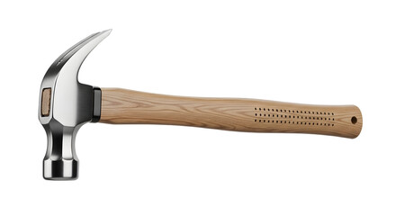 Steel Hammer with Wooden Handle on Black Background