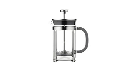 French Press Coffee Maker Isolated on Black