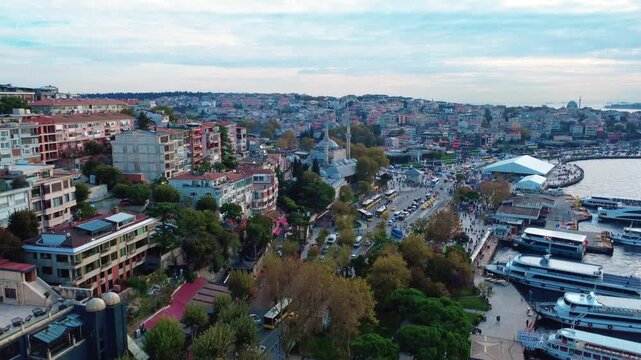 Istanbul Uskudar Waterfront port beyond obvious tourism stunning bosphorus view