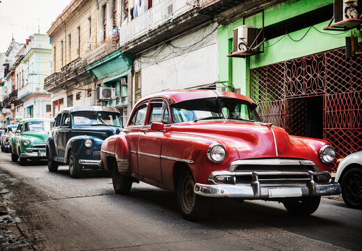 1950's classic cars, Havana, Cuba, Central America