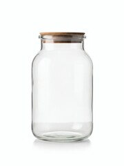 Minimalist Glass Jar Mockup on White Background
