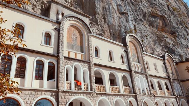 Ostrog monastery in Montenegro in autumn