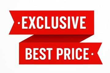 Exclusive offer banner with best price label on white background.