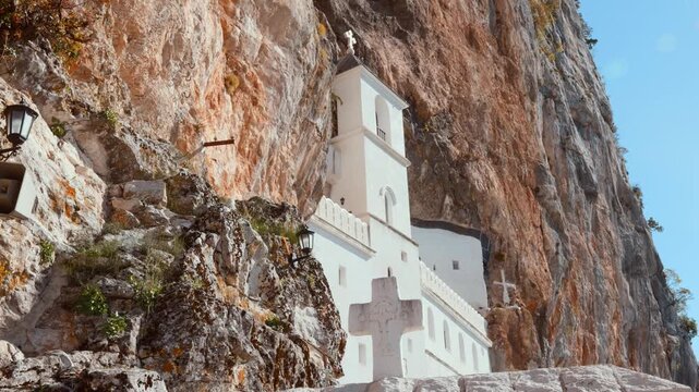 Ostrog monastery in Montenegro in autumn