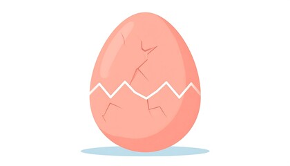 A cracked, light-pink egg