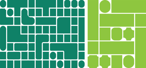 Colorful Bento Grid Layout with Solid Shapes for Modern UI and Web Design