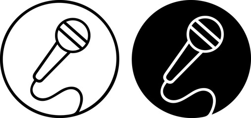 Fototapeta premium Microphone icons for music, podcasting, and public speaking