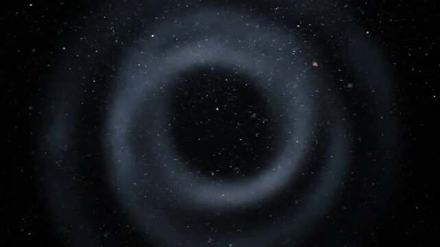 Cosmic swirling vortex in deep space with stars.