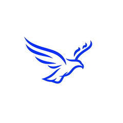 Naklejka premium Blue Bird Logo Design Flying Bird.