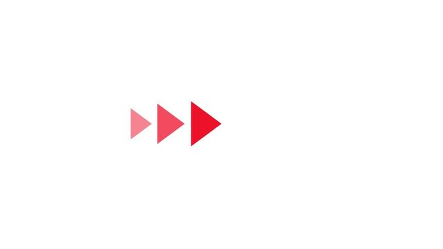Right arrow animation on white background. Arrow icon concept animation. Arrow loading icon animation. Swipe Arrow moving animation. Right directional arrow loop animation. 