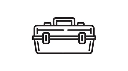 Vintage Doctors Bag in Simple Line Art with Black Outline on White Background for Medical Illustration