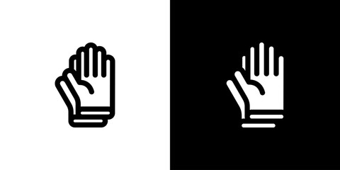 Obraz premium Glove icon concept with flat Black White Background. Vector illustration.