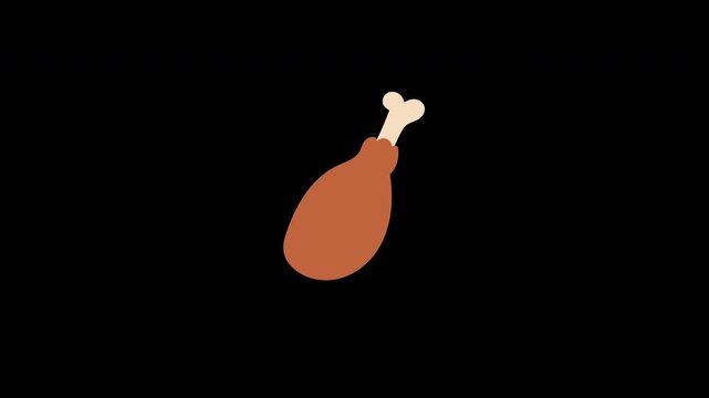 Chicken Leg meat concept icon animation with alpha channel