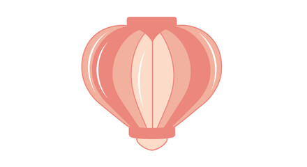 Obraz premium Aerial Vehicle Illustration Showing a Coral Hot Air Balloon with Unique Design Elements