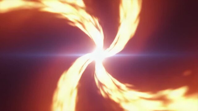 A spiraling vortex of luminous, warm colors converges on a bright, central light source