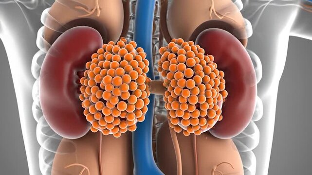 Medical 3D Animation of Hormonal Imbalance and Cortisol Dominance due to Stress. and reduced cellular repair from overwork.