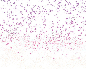 Obraz premium Gradient colored confetti explosion featuring pink and yellow particles falling downward against a solid black backdrop on transparent background