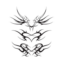 hand drawn bundle of symetrical tribal illustrations