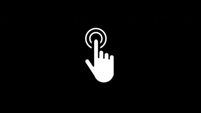 Click cursor pointer button concept icon loop animation video with alpha channel