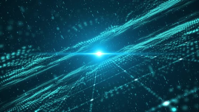 Technologically themed dynamic network particle space wallpaper, 4K