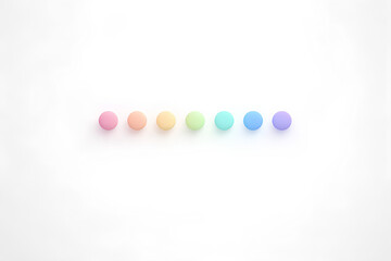 pills on white background