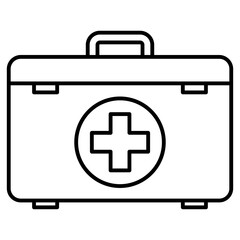 Obraz premium First Aid Kit Icon with Medical Cross Symbol