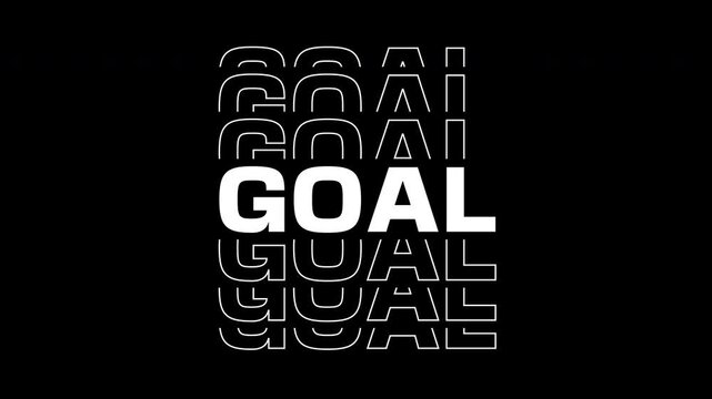 Goal text football animation, kinetic goal score text typography 4K
