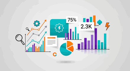 Business analytics dashboard with charts graphs statistics and reports