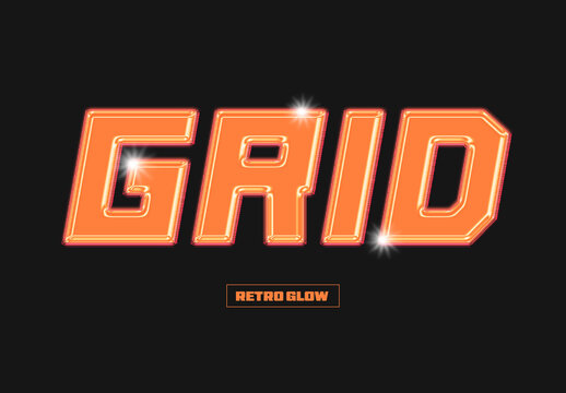 90s Retro Glow Text Effect