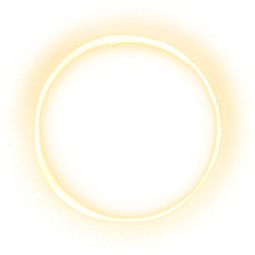 Abstract luxury glowing orb frame isolated on alpha background