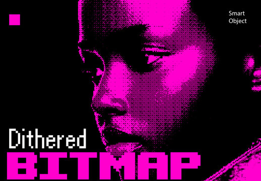 Dithered Bitmap Effect Mockup