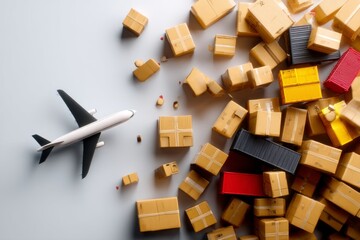 Aerial View of Shipment Breakdown with Essential Items in Limbo