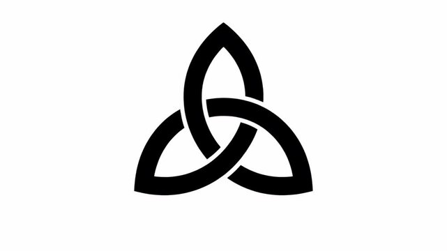 Black Trinity Knot Symbol Motion Graphic Loop Background
