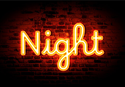 Neon Glow Outline Mockup 