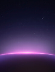 Futuristic Neon Horizon Background with Purple Gradient Sky and Starfield &ndash; Abstract Cosmic Glow Platform for Product Display, Tech Branding, Luxury Packaging and Modern Digital Showcase
