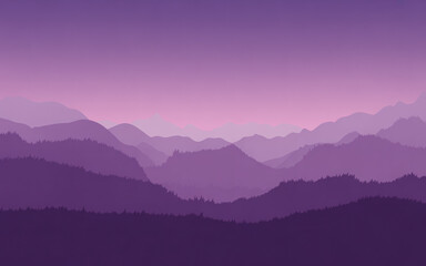 Fototapeta premium purple sunrise in mountains during a vibrant Silhouette