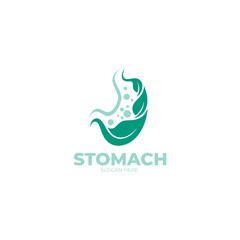 stomach and leaf logo as a healthy stomach icon