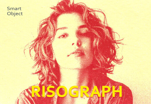 Print Halftone Risograph Paper Photo Effect