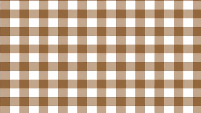 Brown White Gingham Check Pattern Fabric Textile Background Texture