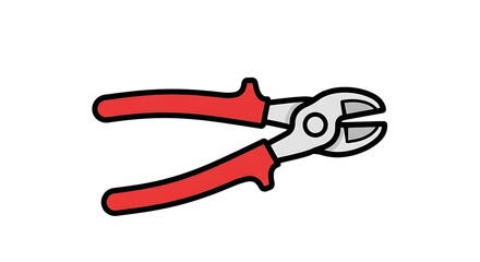 Obraz premium Red handled wire cutters on white background.